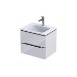 Oristo Szafka Pod Umywalkę 60 cm SILVER UNI Biały Połysk Listwa Chrom Połysk