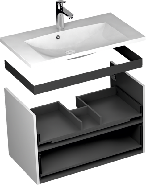 Oristo SKAGEN Szafka z umywalką 80 cm piaskowy mat